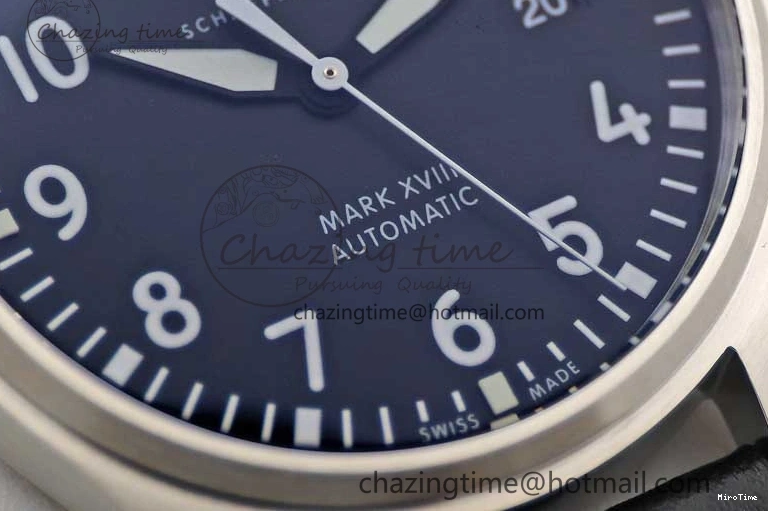 MIROTIME 0506 Vibrant Mark XVIII IW327001 SS M+F 1:1 Best Edition Black Dial on Black Leather Strap A 7055
